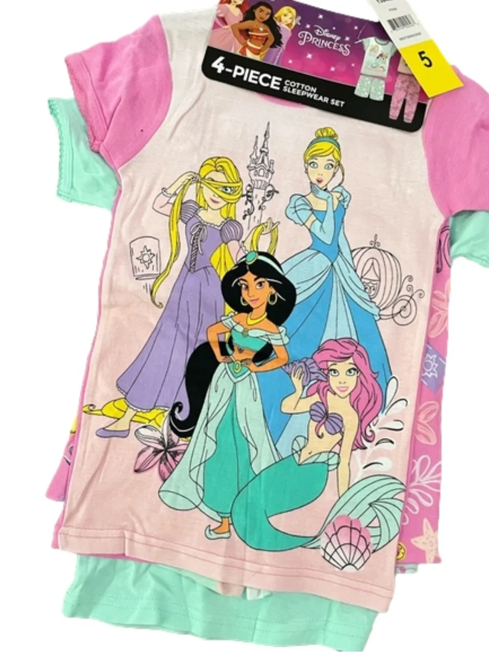 Princess Girl’s Pajamas Sleepwear 4 piece Set Size 3T & 5 NWT